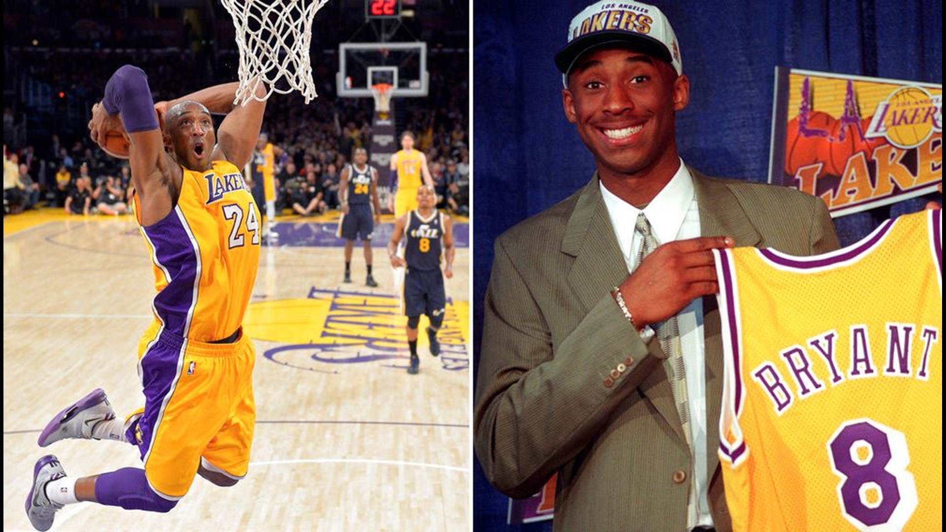 Shooting for 2: Lakers retire Kobe Bryant's 8 and 24 jerseys