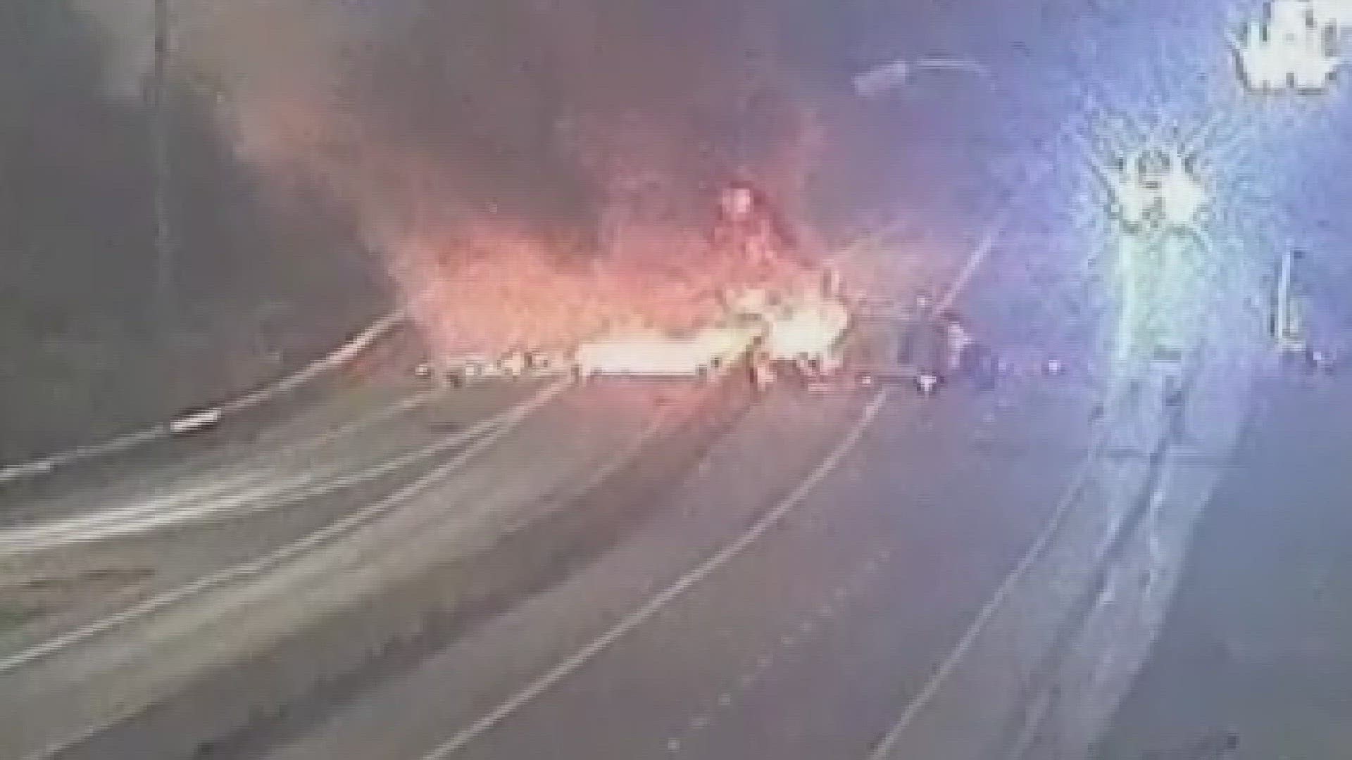 Video shows semi explode after crashing into barrier on I-70 | 10tv.com