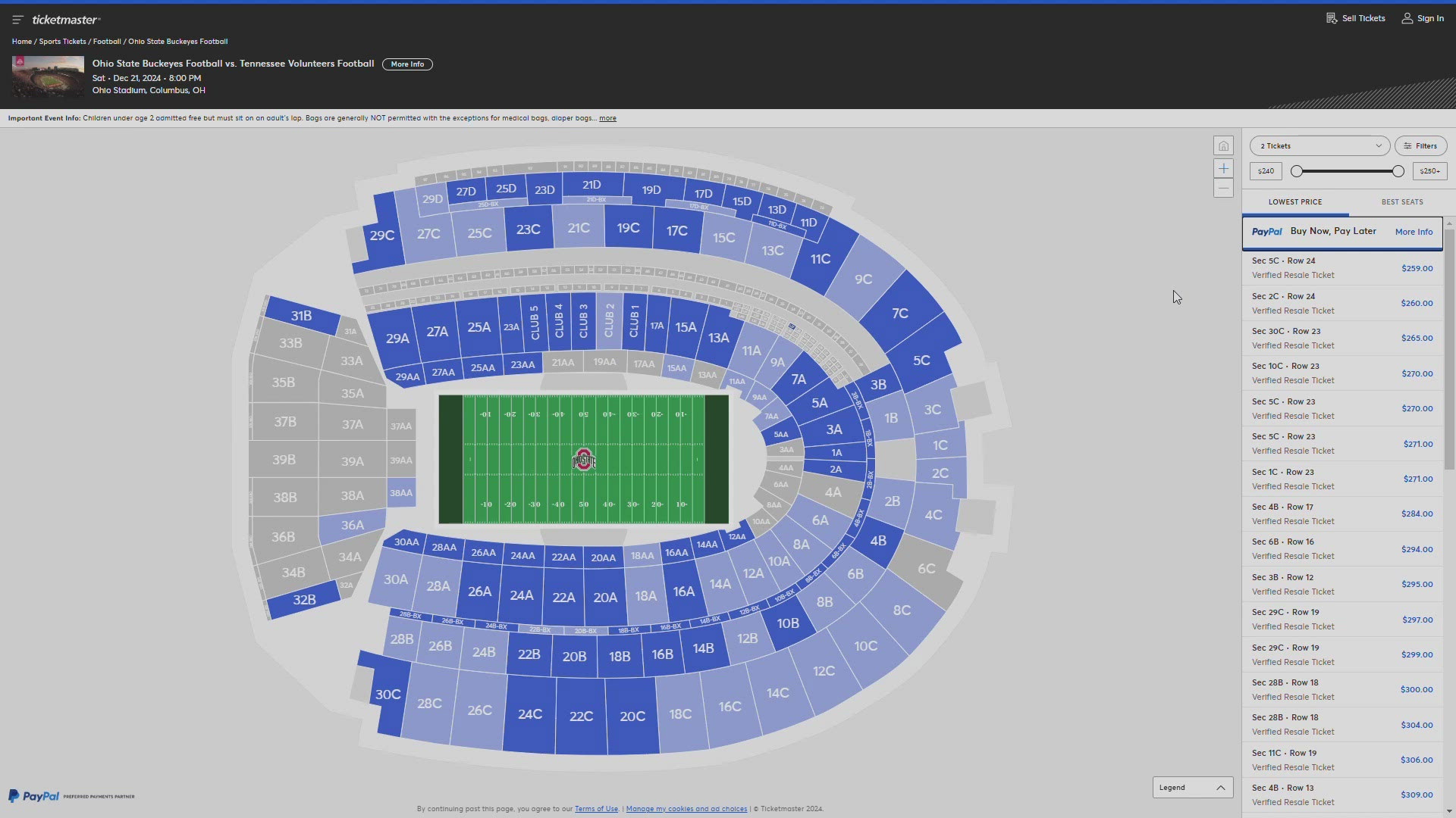 Soon after Ticketmaster opened its 10 a.m. window to purchase seats for Ohio State vs. Tennesse the tickets were gone. 