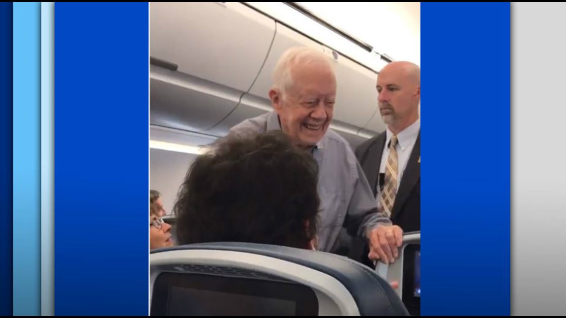 Video shows former President Jimmy Carter shaking hands with everyone