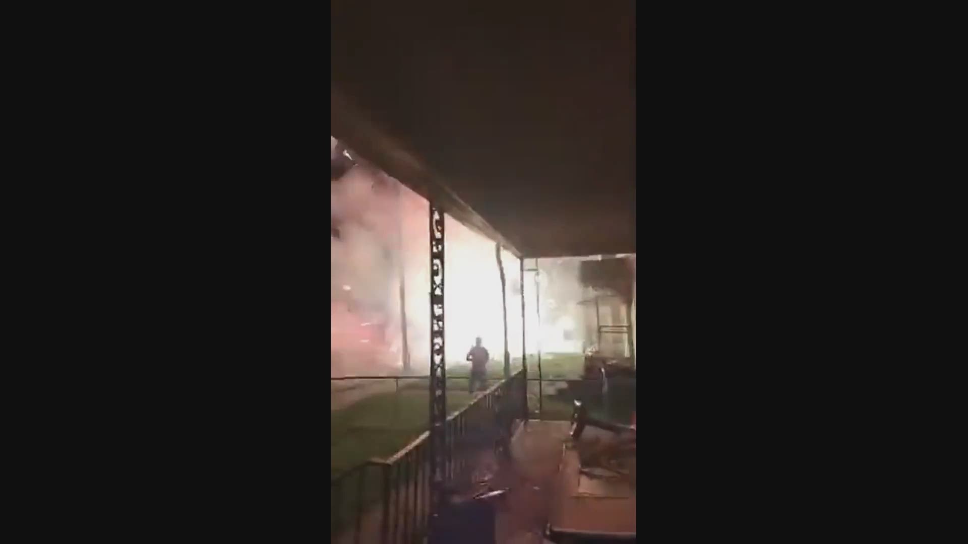Three people were injured after a U-Haul truck loaded with fireworks caught fire in east Toledo on Sunday evening. (Video credit: Val McKee)