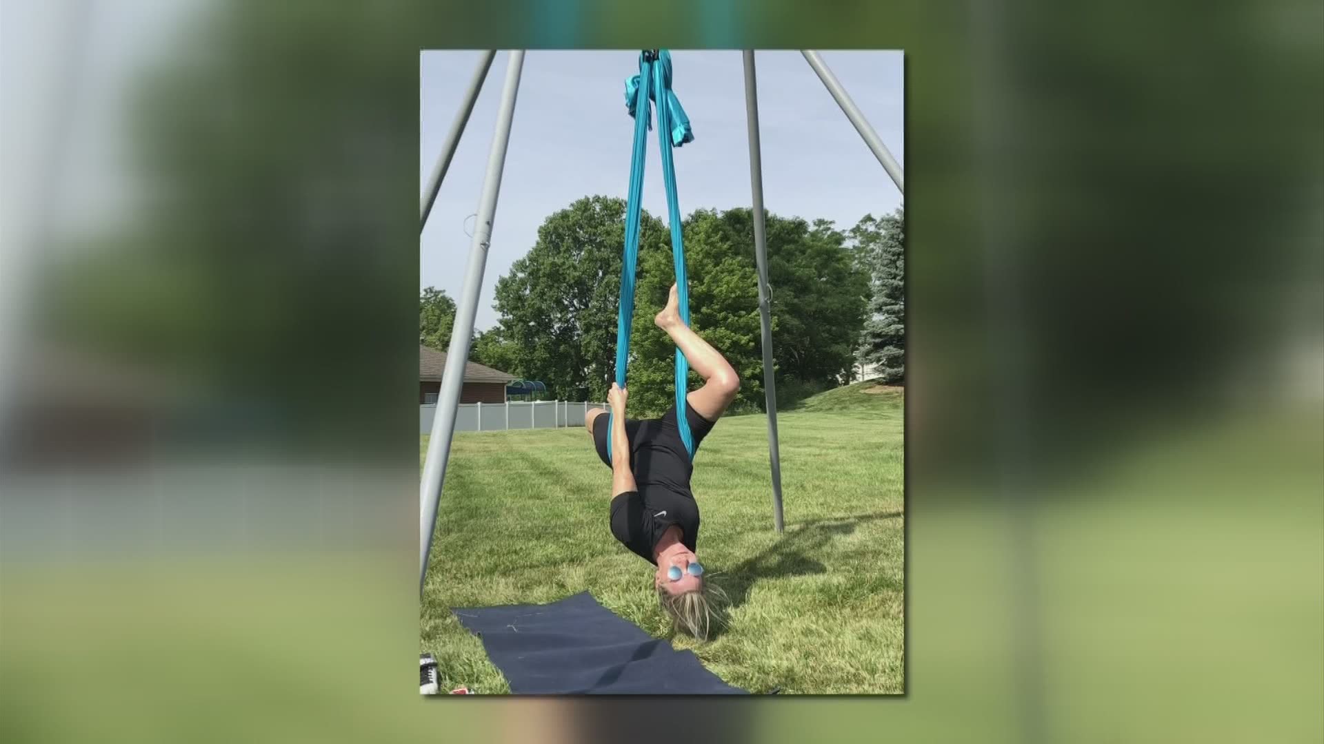 A yoga studio is bringing aerial exercise to the outdoors.