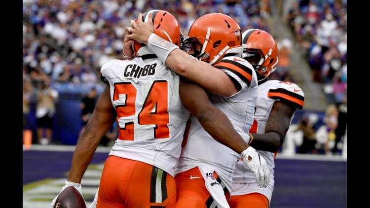 Mayfield and Chubb combine to carry Browns past Ravens 40-25