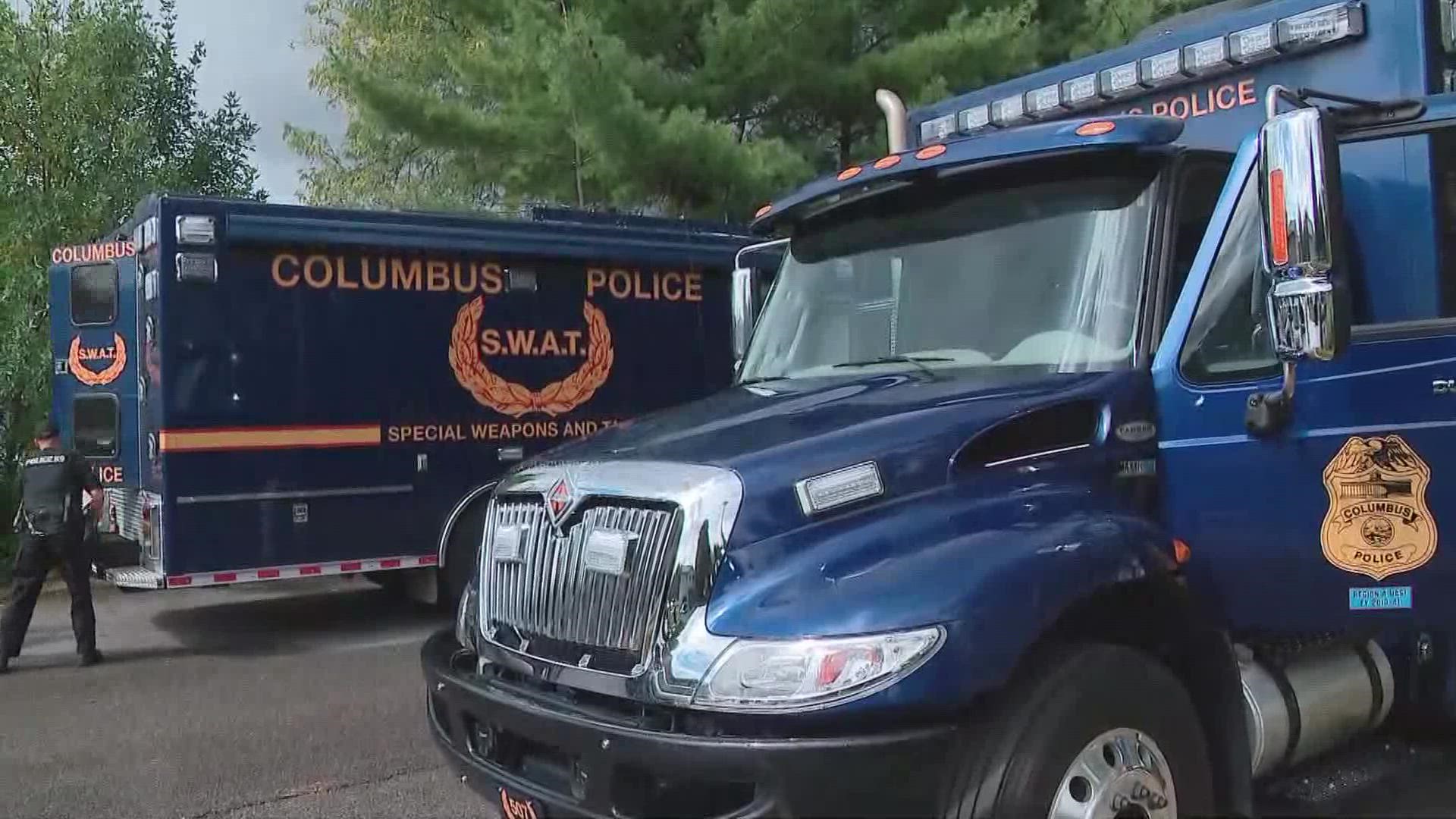 The Columbus Division of Police said a man wanted in a homicide is in custody after a barricade situation at an east side apartment complex Tuesday morning.