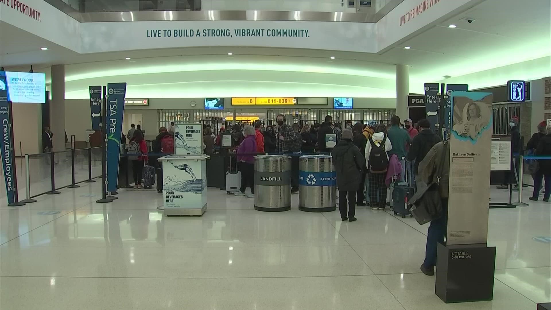 Between Nov. 23 and Nov. 29, roughly 155,500 people are scheduled to travel from the Columbus airport.