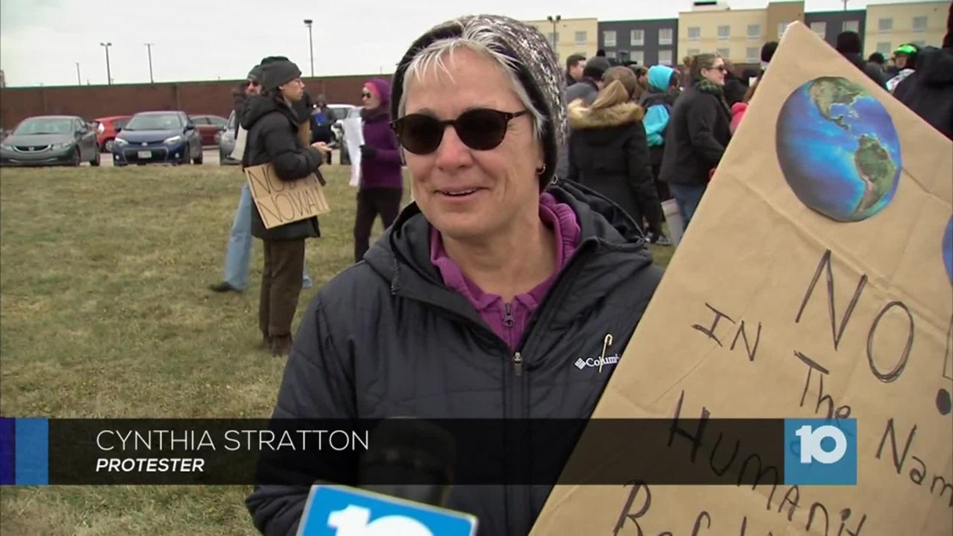 Columbus flughafen protest