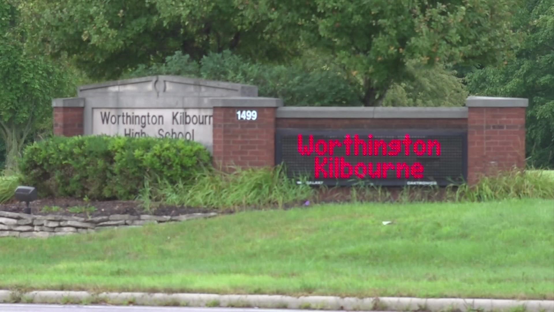 During Monday's school board meeting, one Worthington parent videotaped a woman giving a Nazi salute.