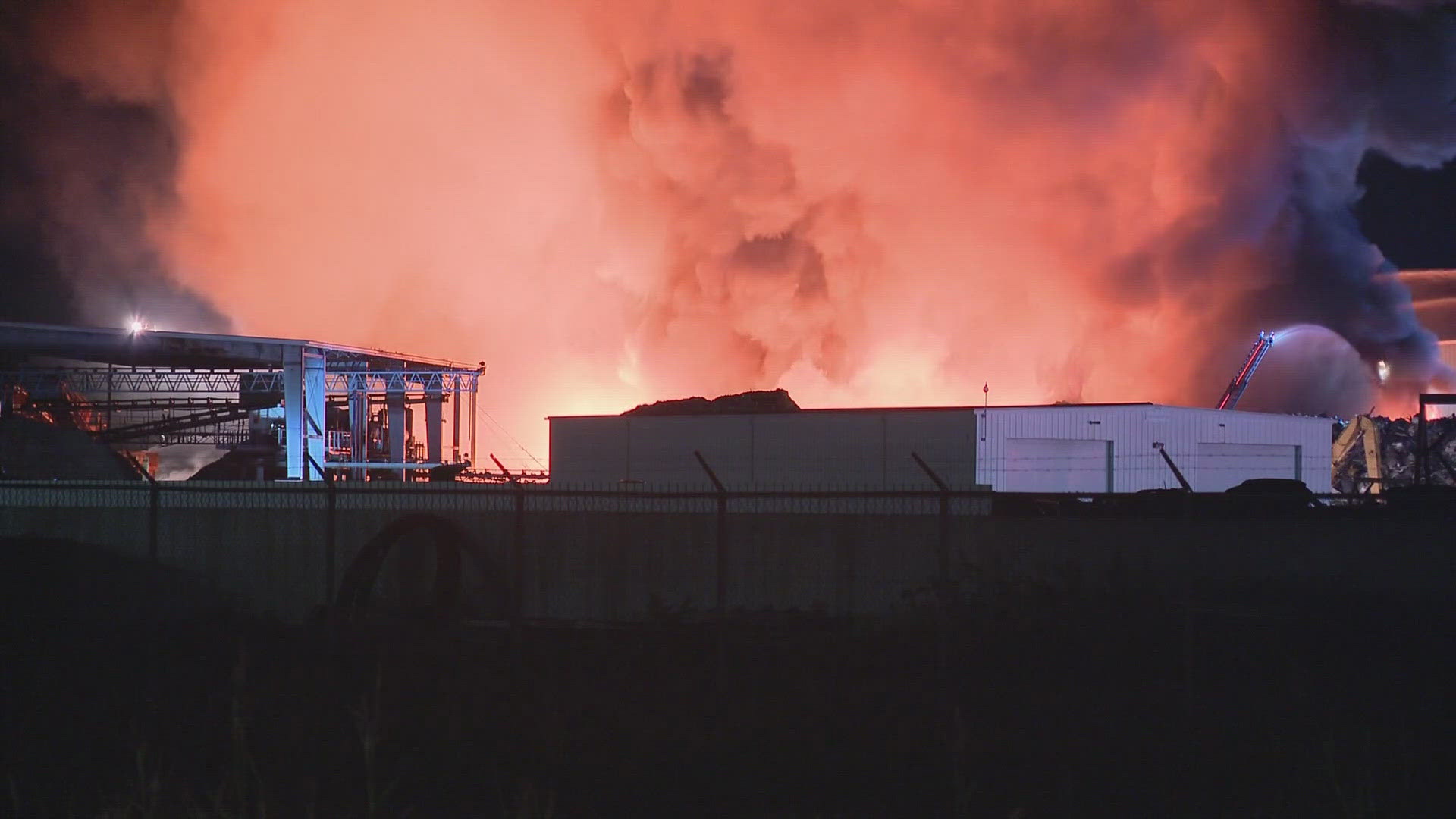 Crews are working to contain a large fire at Columbus Auto Shredding on Alum Creek Drive.