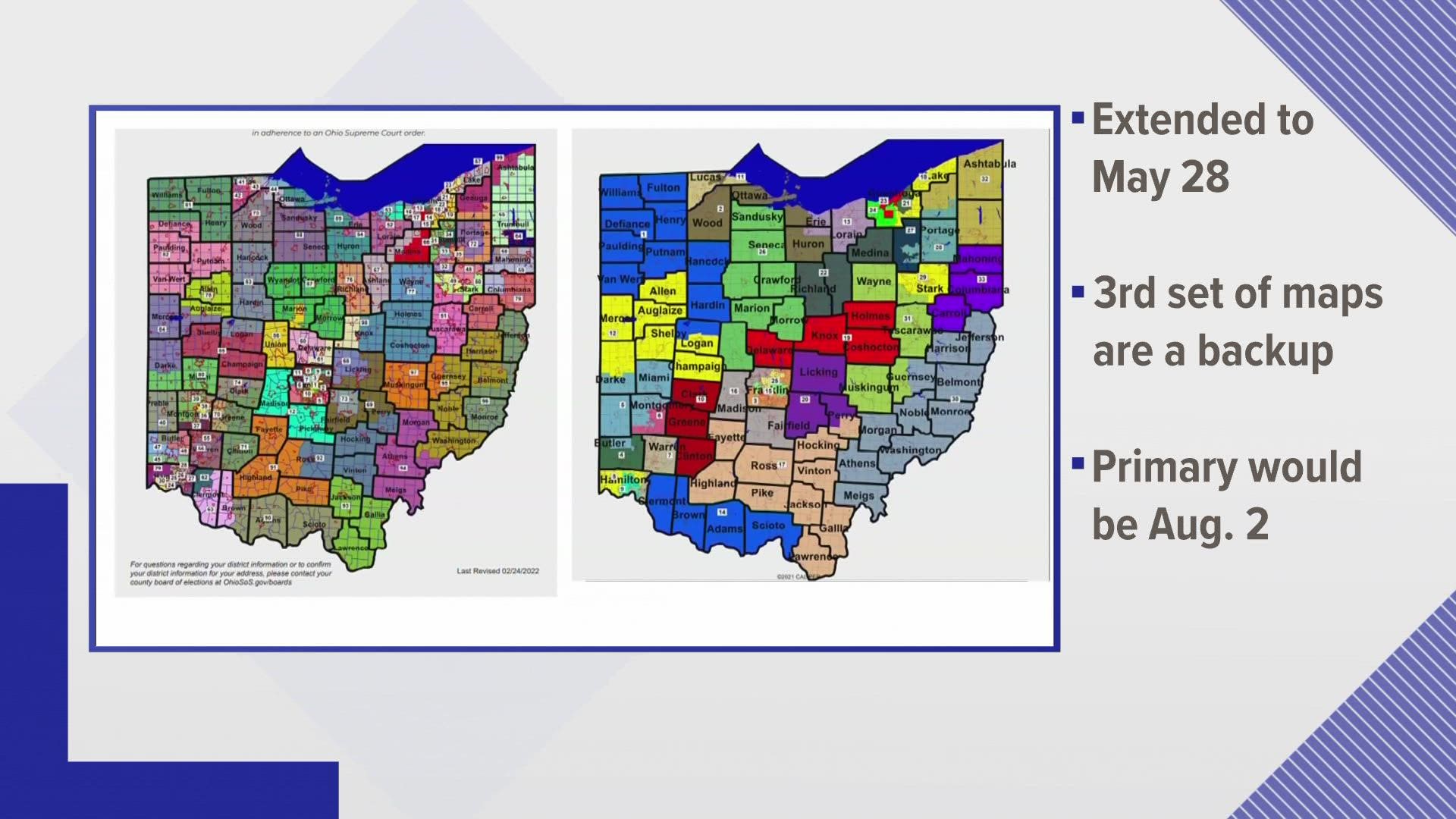 The third set of maps was developed in February, but rejected by the Ohio Supreme Court weeks later as unconstitutional.