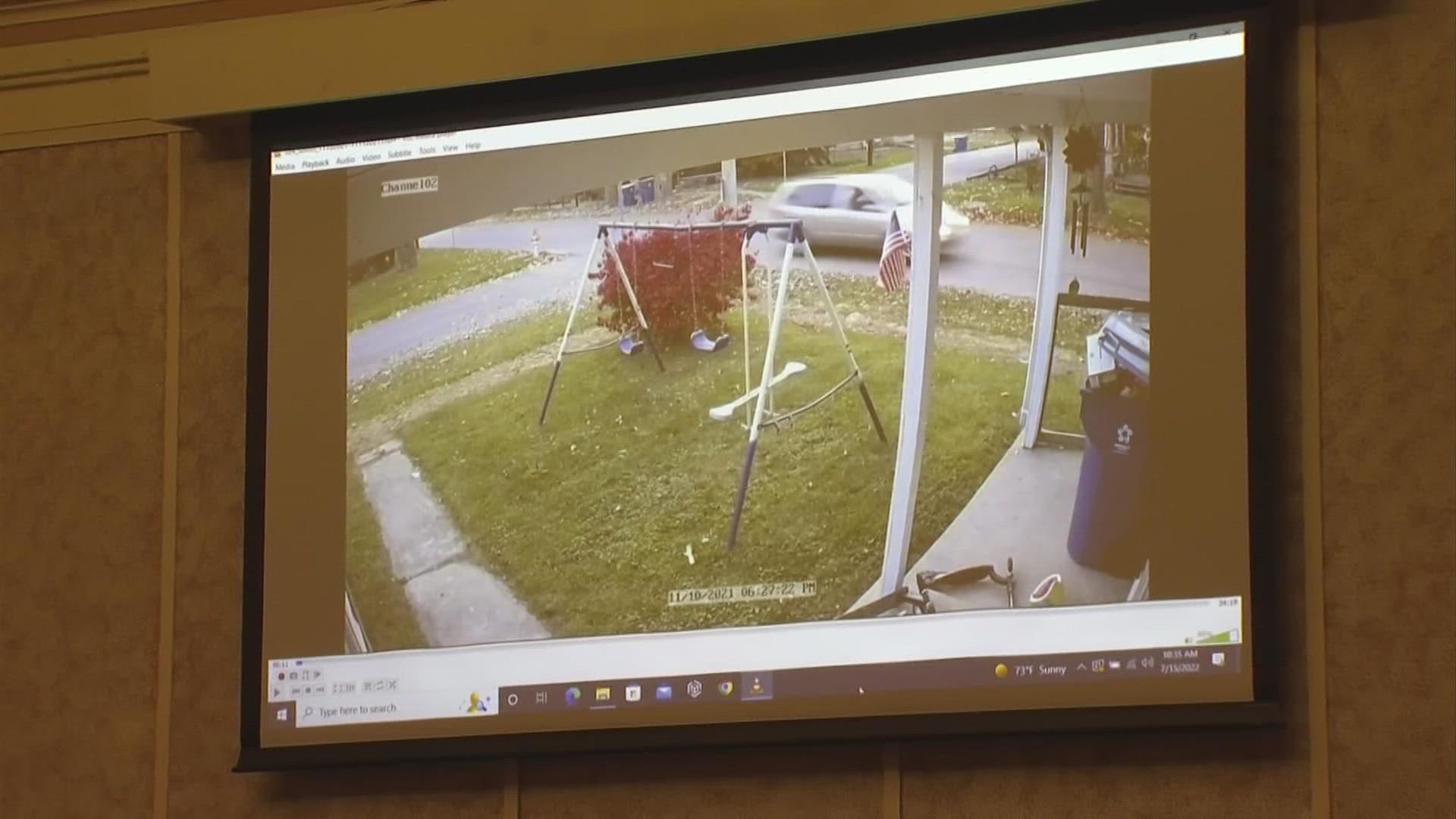 The video was captured by cameras on a home just up the street from where the little girl lived.