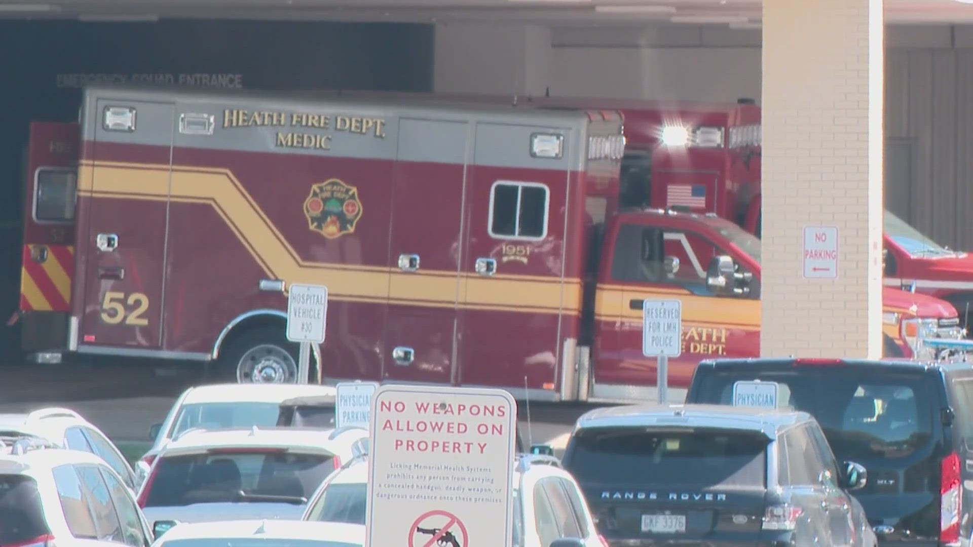 Authorities said 45 people, including 43 students and two adults, were taken to Licking Memorial Hospital for treatment and there are no life-threatening injuries.