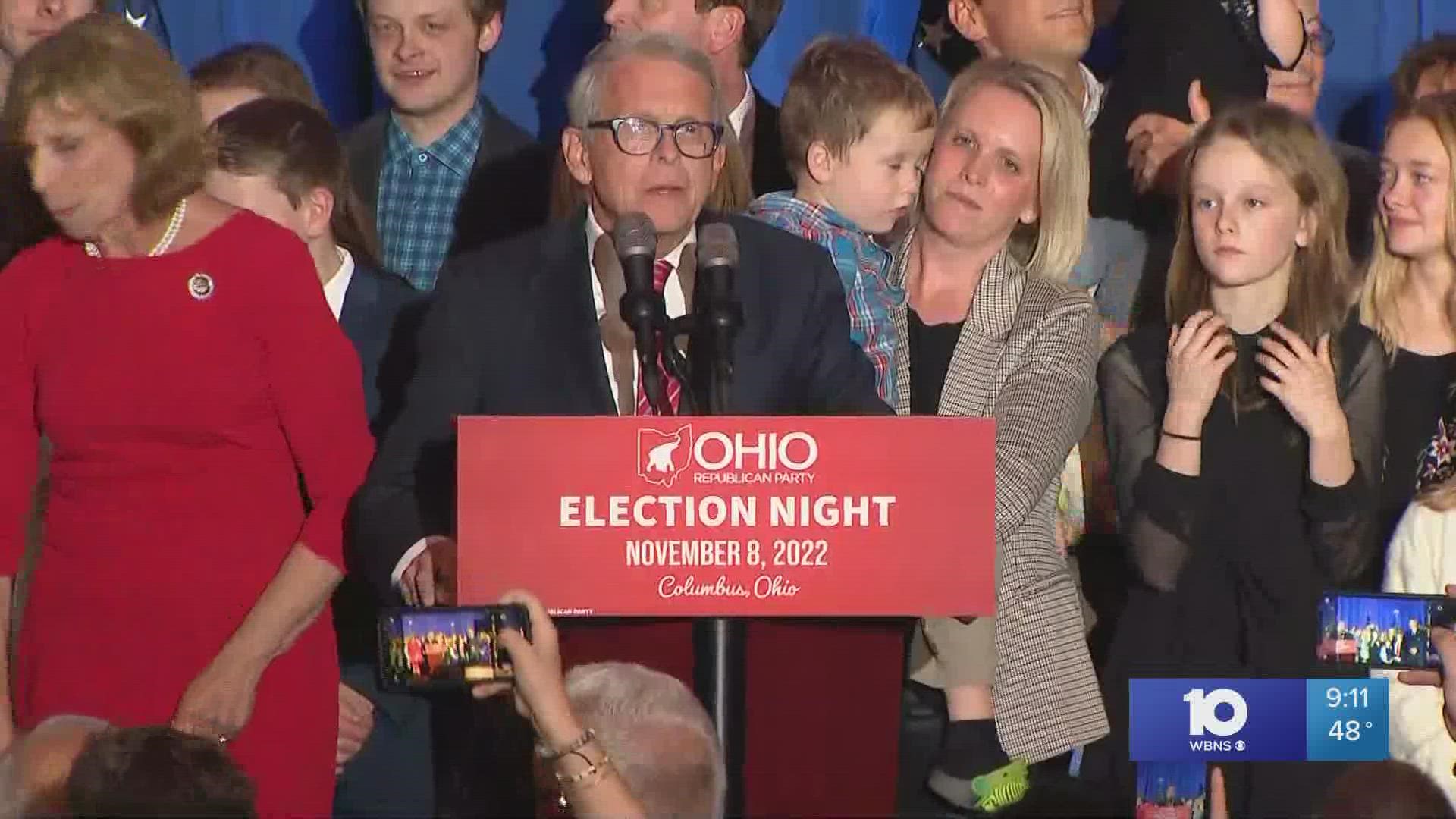 DeWine gained a second term as he defeated challenger Nan Whaley.