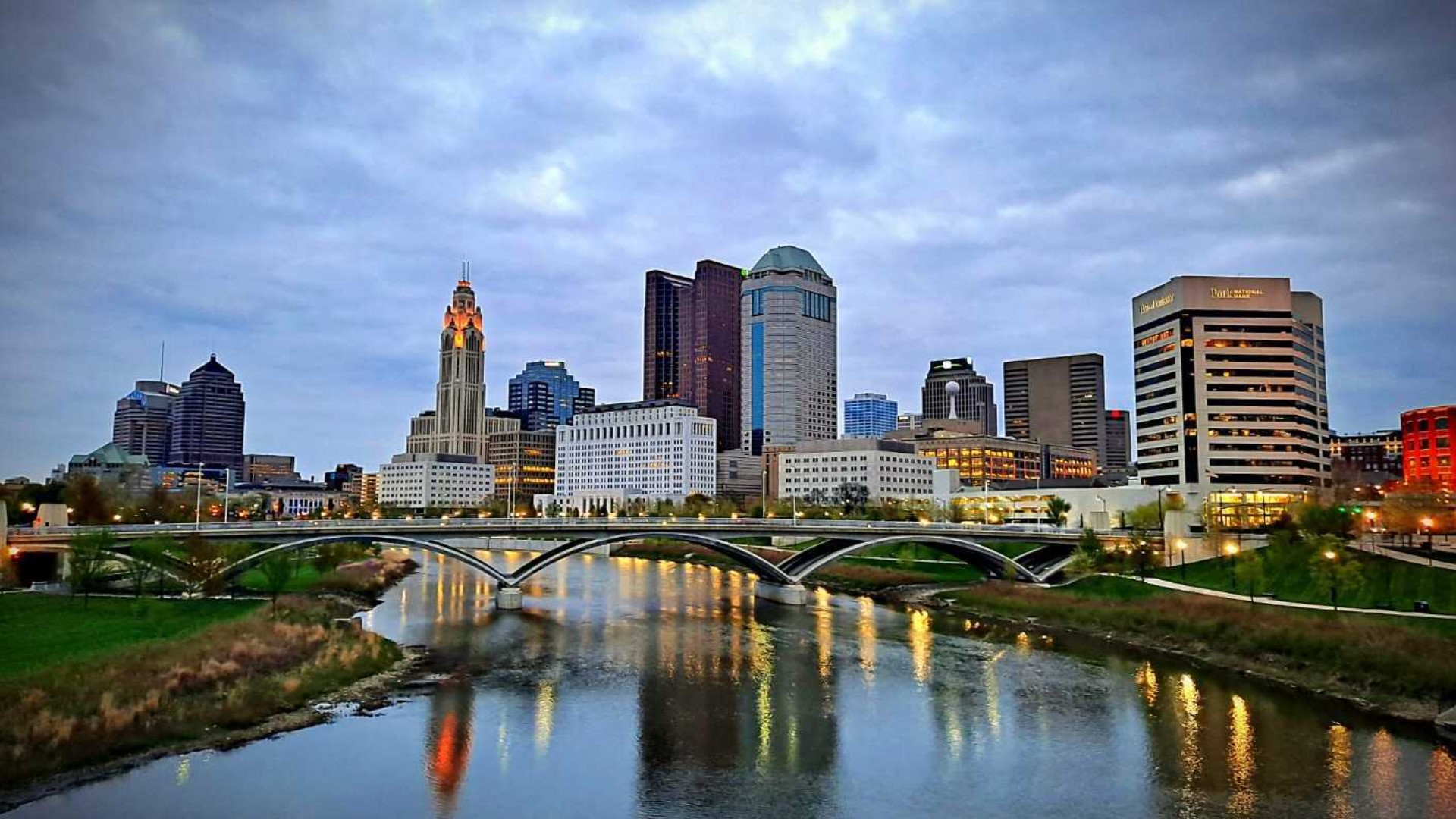 HD wallpaper: Rich Street Bridge, Columbus, Ohio, United States, Lights,  City | Wallpaper Flare