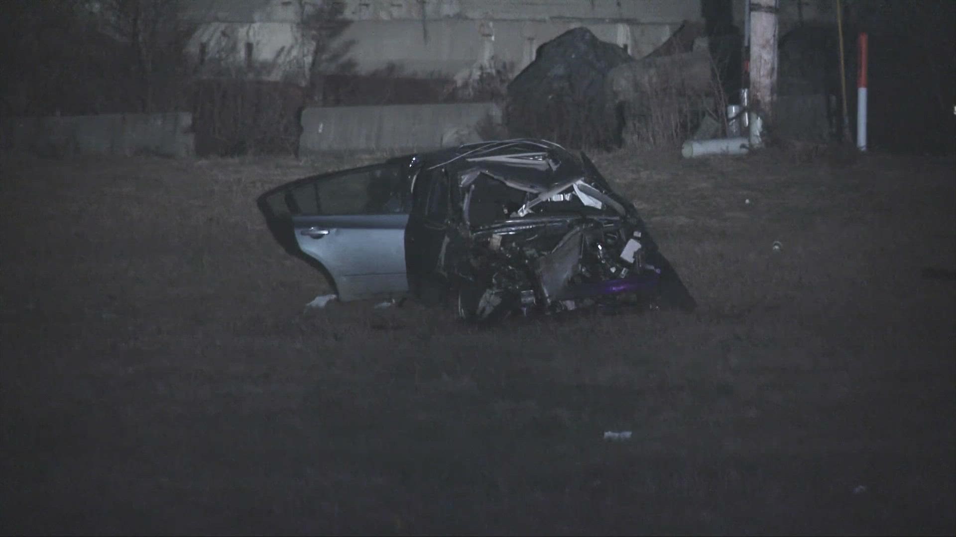 The crash happened just after 12:40 a.m. on Frank Road, west of Interstate 71. The driver was taken to Grant Hospital in critical condition.