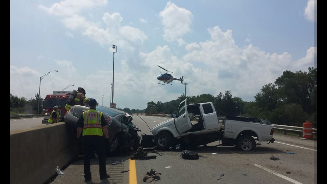 One flown to hospital after crash closes Ohio 16 in Newark