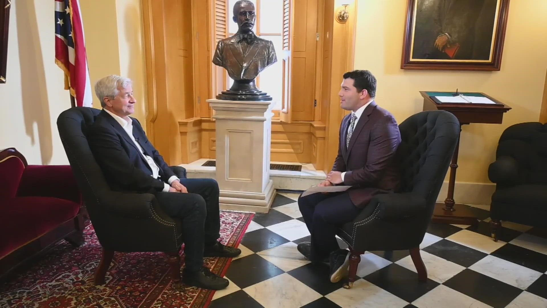 In his visit to the Ohio Chamber of Commerce 2022 State of Business Summit, JPMorgan Chase CEO  Jamie Dimon made time to talk to 10TV’s Clay Gordon.