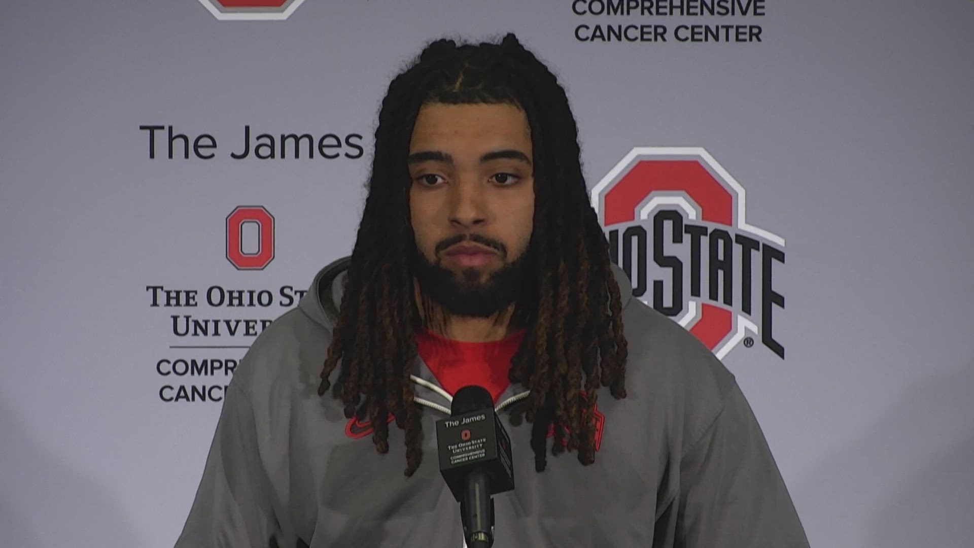 Tight end Gee Scott discusses Ohio State's 45-0 win over Ohio State