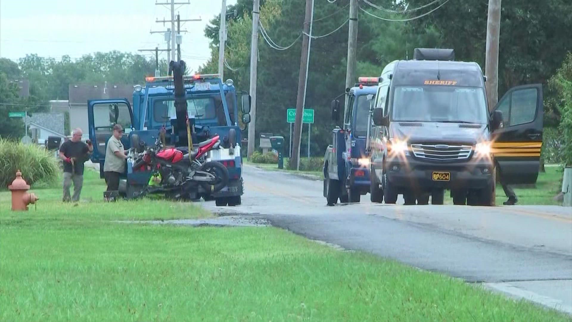 The crash happened around 8:15 a.m. on Obetz Road at Crosspointe Drive in Hamilton Township.