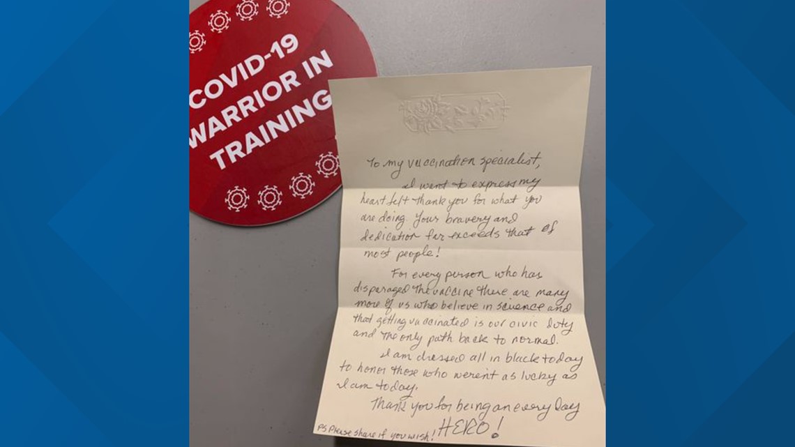 Patient leaves anonymous letter for nurse giving vaccine at The Schott - Vimarsana News