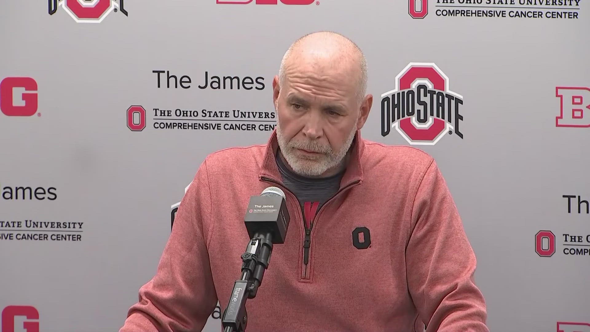 Jim Knowles discusses the Buckeyes defensive performance against Indiana, previews matchup against Youngstown State in upcoming home opener.