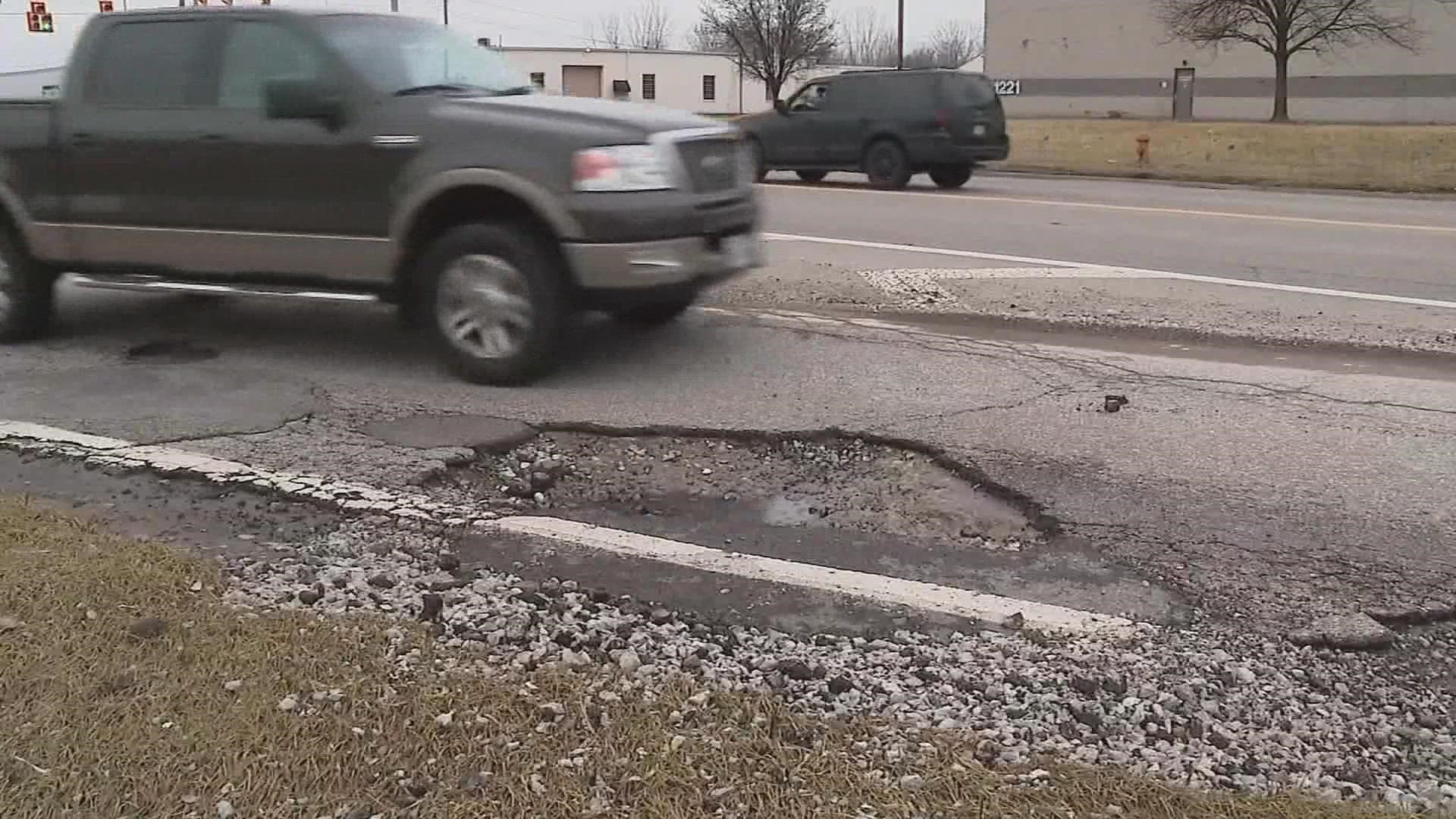 The process for reporting potholes around central Ohio depends on where drivers find them.