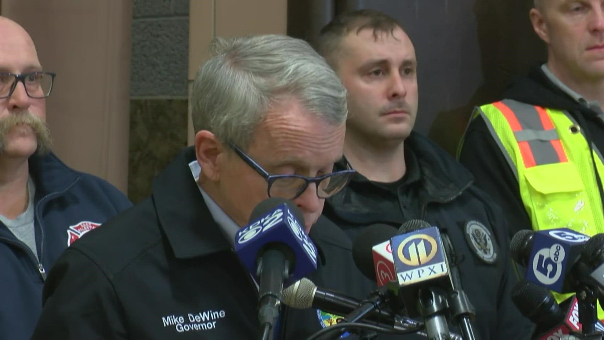 DeWine said residents need to leave the area because of the risk of death or serious injury.