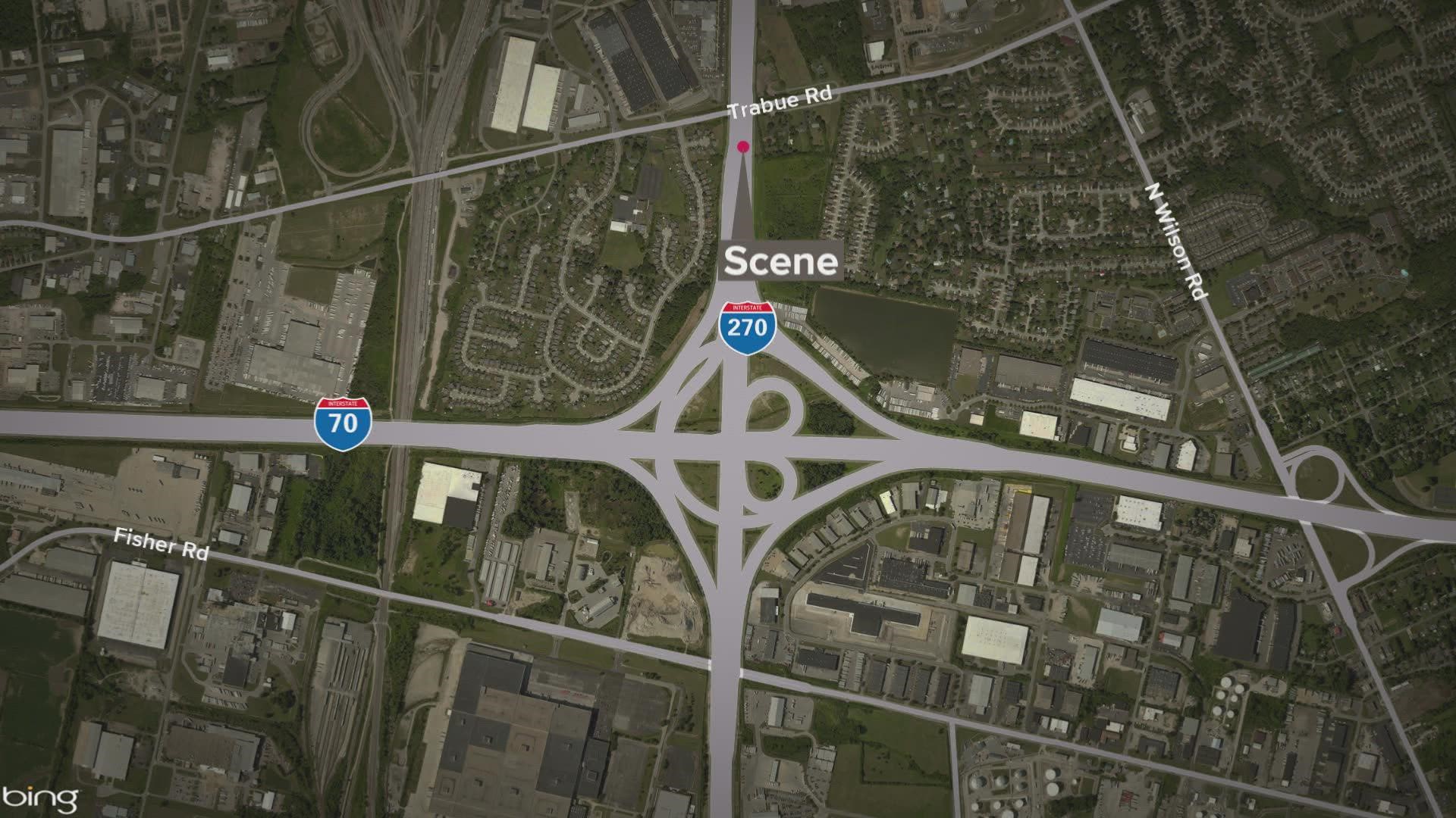 Both ramps of East and West Broad Street to I-270 are shut down and drivers are asked to avoid the area.