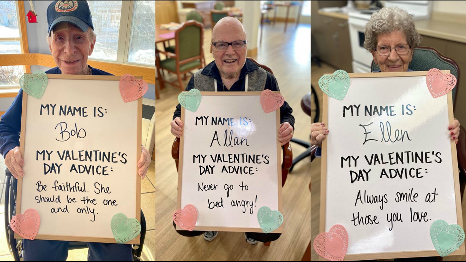 Nursing home residents give relationship advice ahead of Valentine's