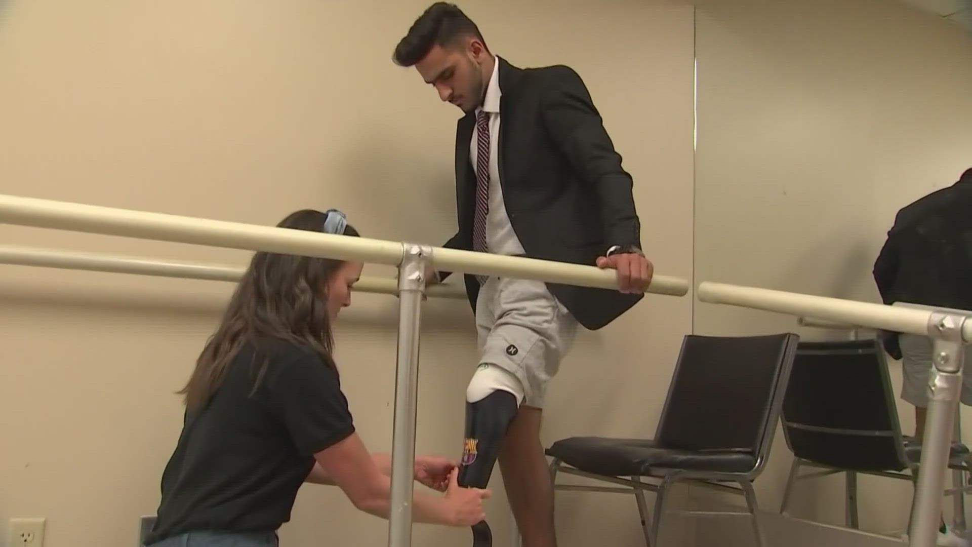 Abdullah Mukhaimer was brought to Columbus from Palestine to get a prosthetic leg. Now that he's back in the Gaza Strip hoping to survive the war with his family.