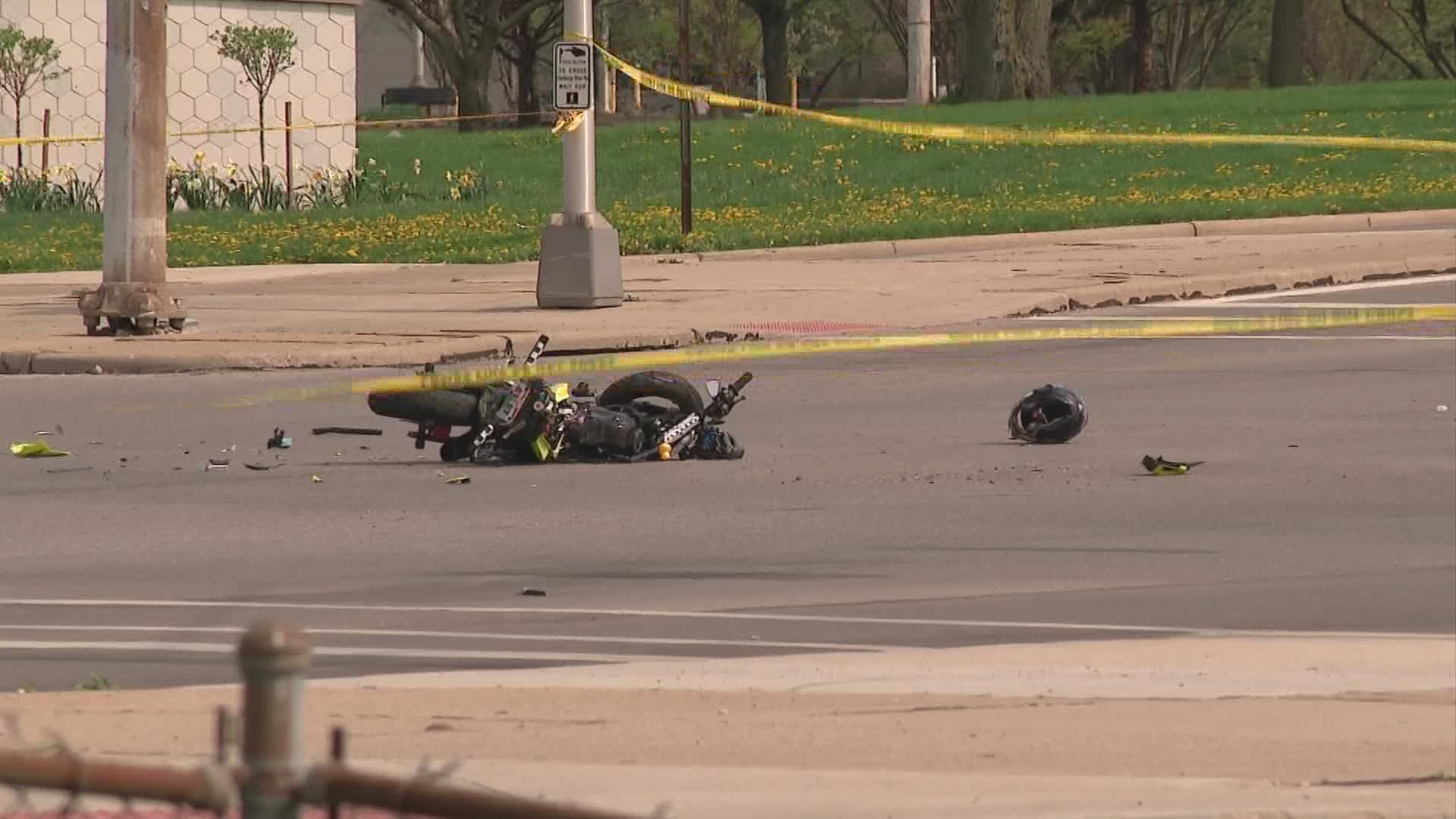 The crash happened at the intersection of Olentangy River Road and West Dodridge Street at approximately 1:45 p.m.