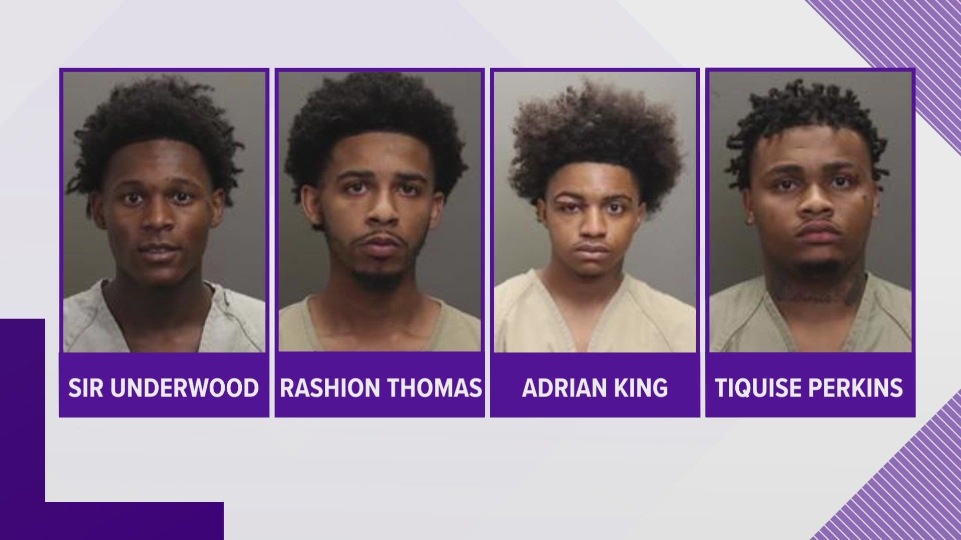 Police have charged 21-year-old Rashion Thomas and 18-year-olds Adrian King Jr., Tiquise Perkins and Sir Underwood with aggravated robbery.