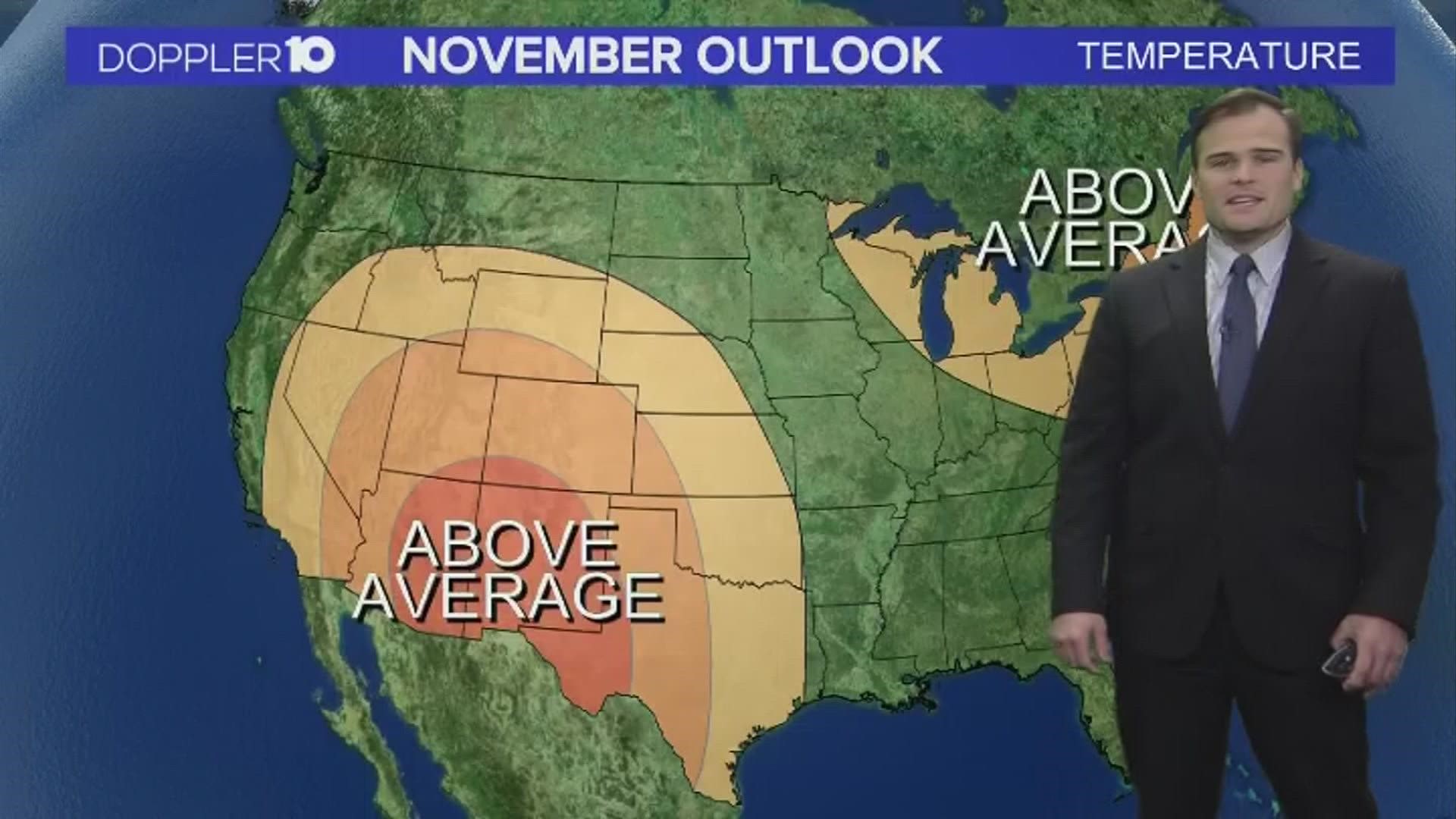Data over the past 10 warmest Octobers show that we could be in for a cooler than average November.
