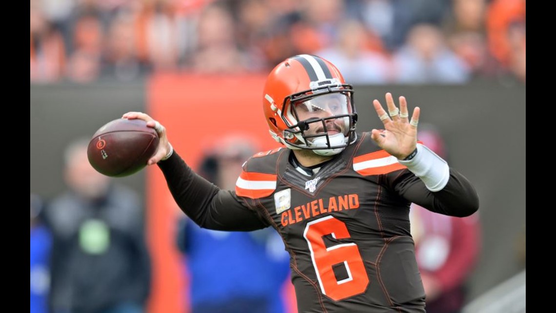 Antonio Callaway of the Cleveland Browns runs after catching a pass