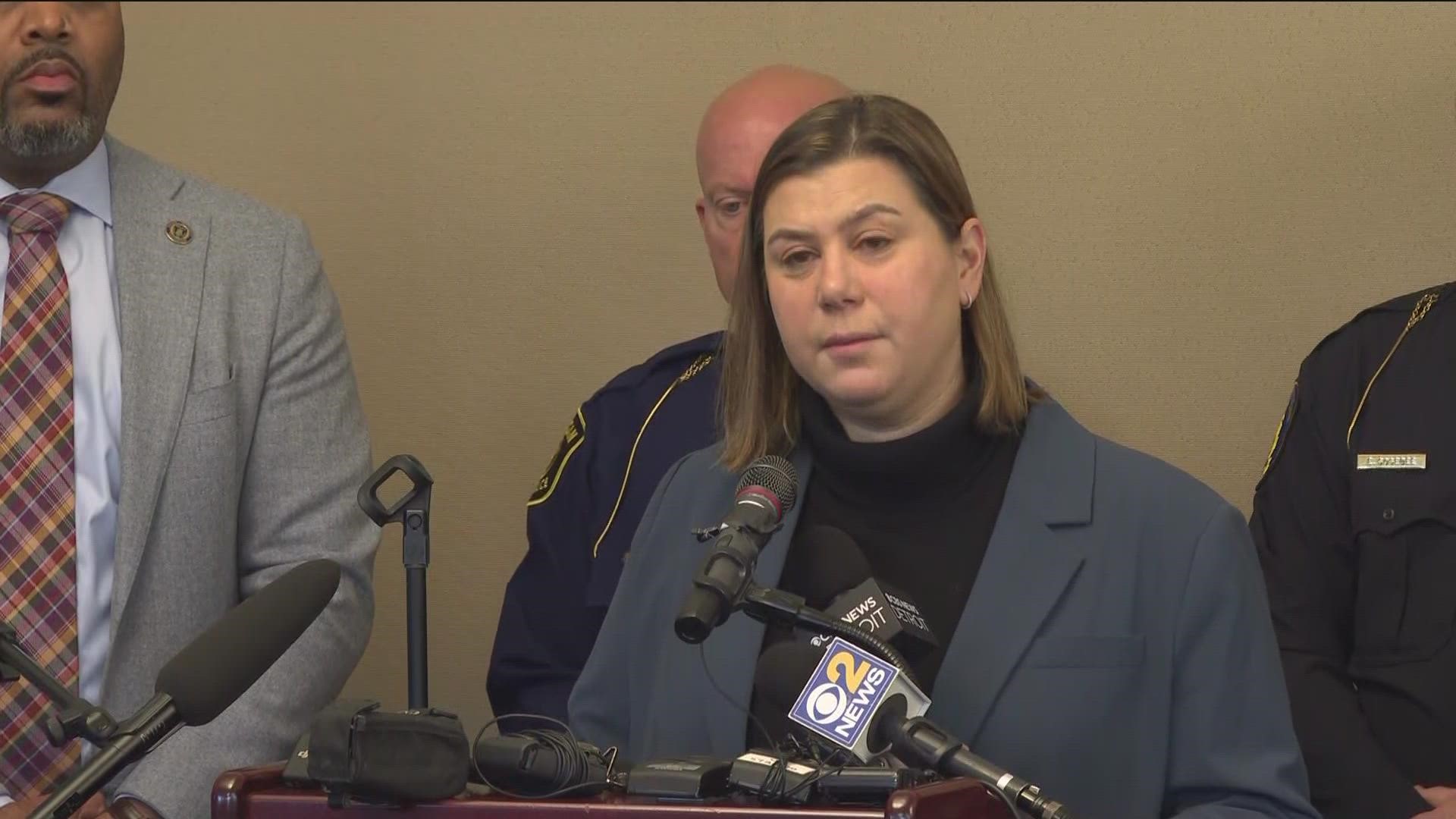 City and state leaders held a press briefing Tuesday after a gunman opened fire and killed three people and wounded five others at Michigan State University.