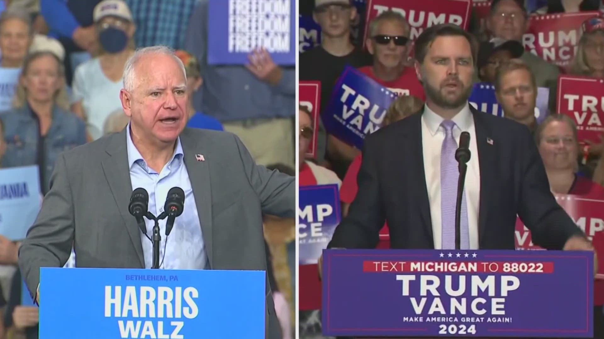 Ohio Senator JD Vance and Minnesota Governor Tim Walz will go head-to-head Tuesday night in the only scheduled debate between the candidates for vice president.