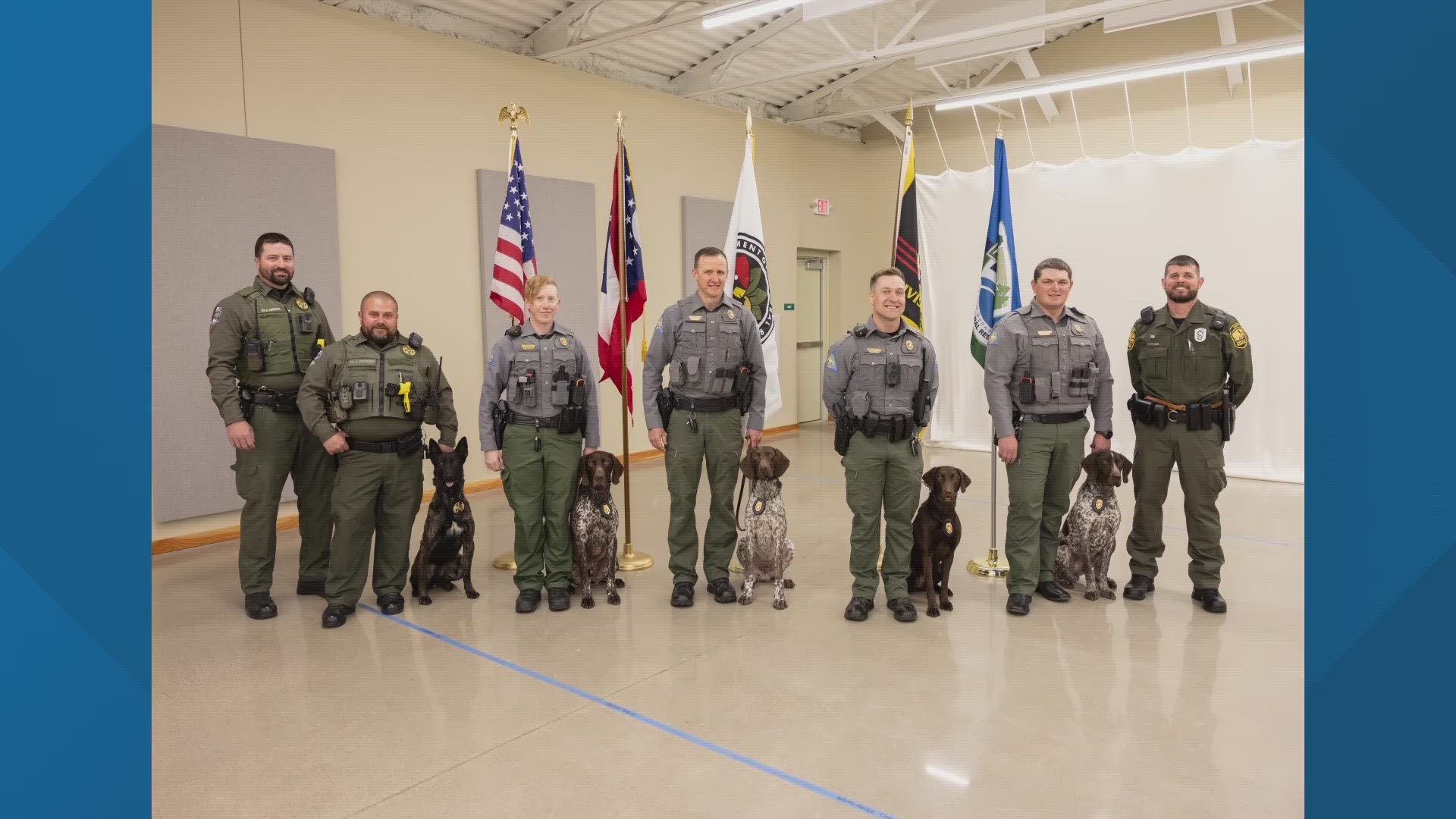 Five dogs graduated and are ready to enter the workforce after completing more than 300 hours in ODNR’s K-9 training program.