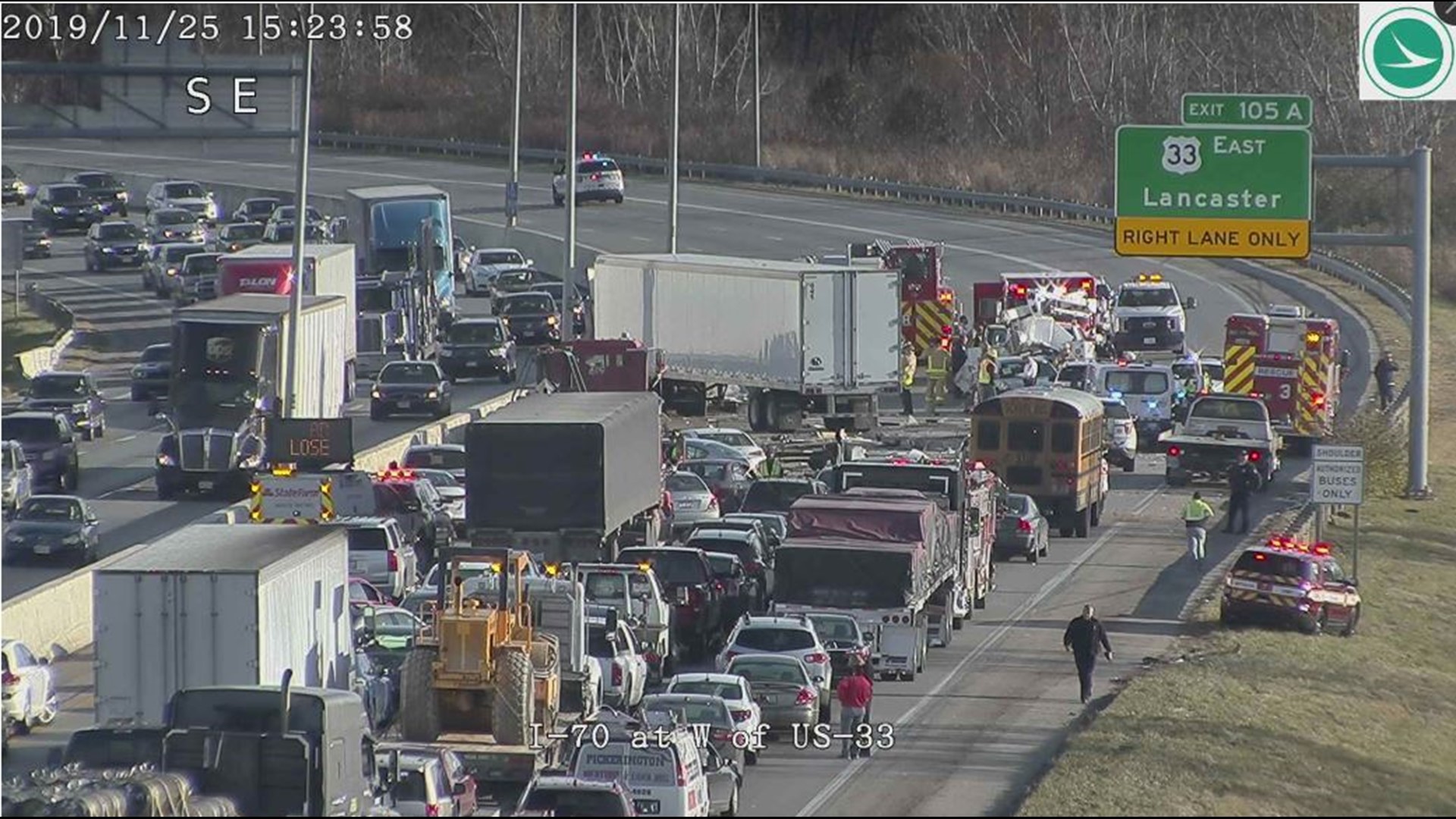 Crash Involving Semi 7 Other Vehicles Shuts Down I 70 At Us 33