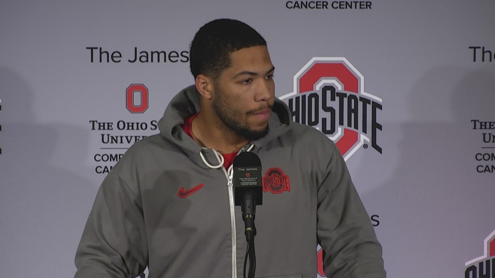 Linebacker Cody Simon speaks after Ohio State's 38-15 win over Indiana.