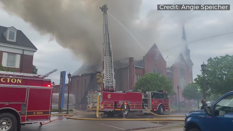 Video shows heavy smoke from large fire at Coshocton church