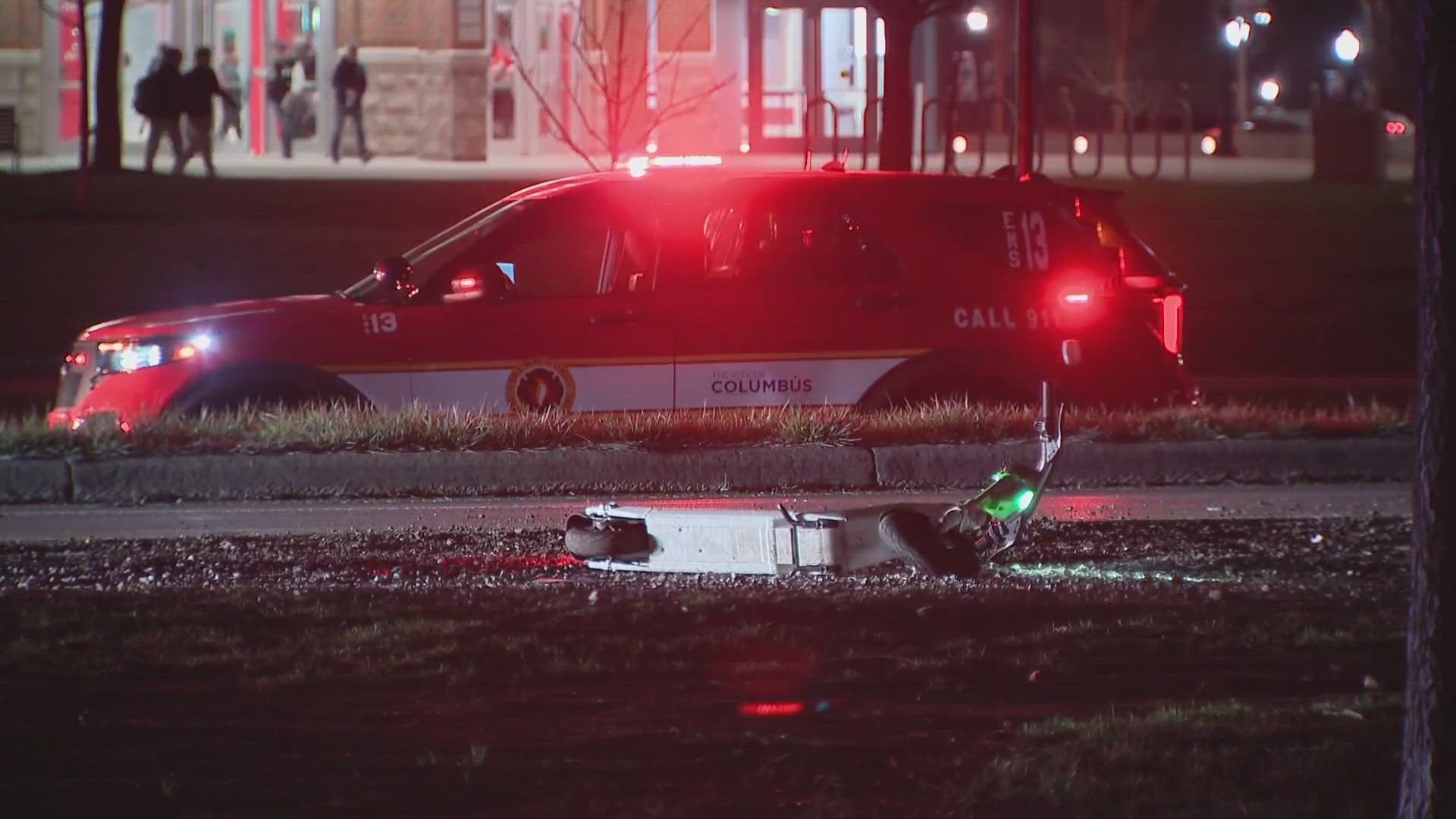 Two people were injured Sunday night after being struck by a vehicle outside of the Scottenstein Center, according to the Columbus Division of Fire.