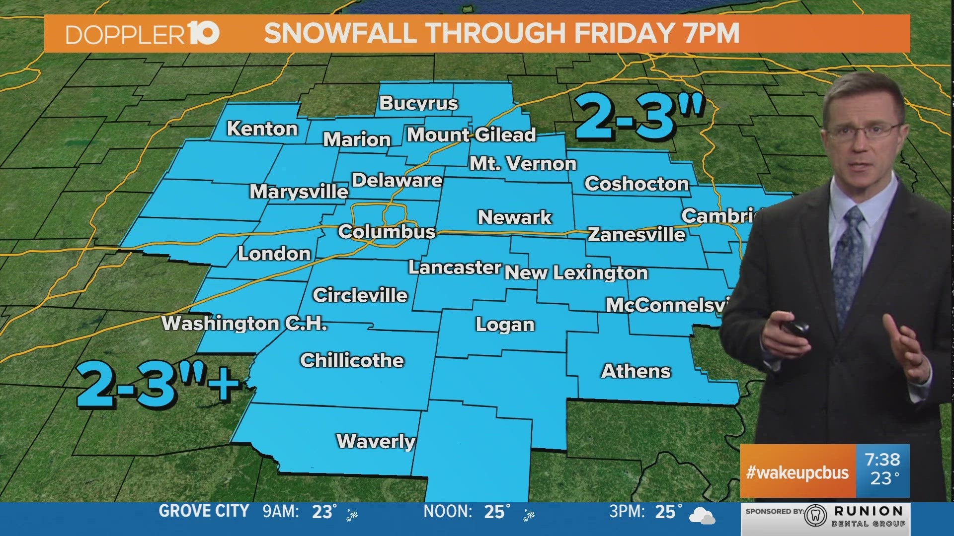Most parts of central Ohio have about 1 to 2 inches of snow as of Friday morning.