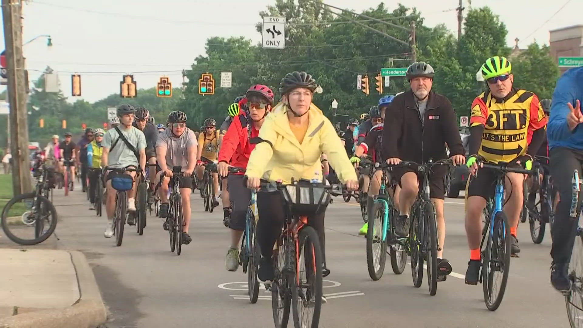 The event is held in major cities across the United States to spread awareness of the dangers cyclists face on the roads.