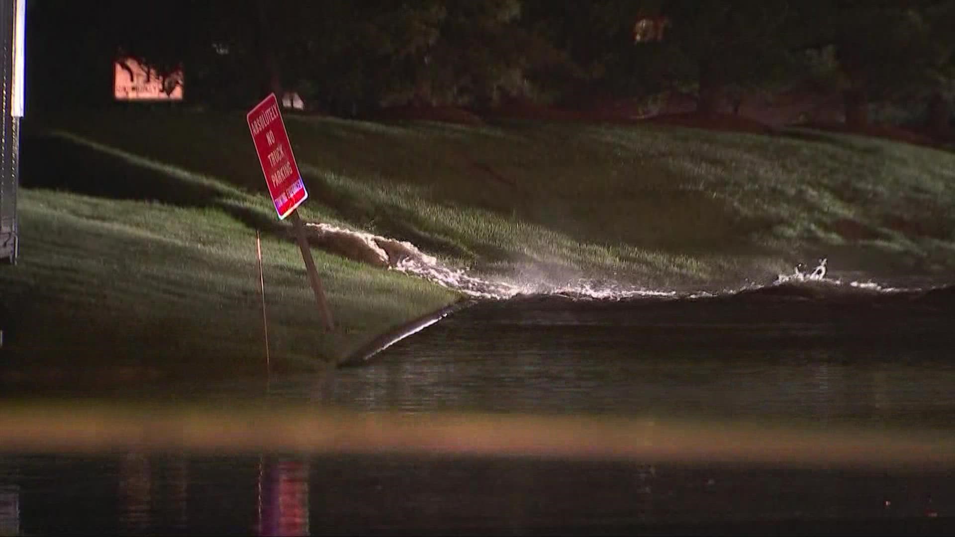 An area of northwest Columbus is flooded after a water main break Monday morning.