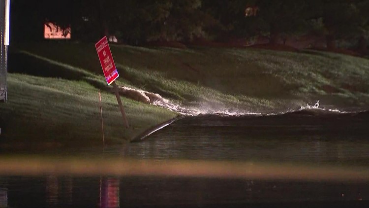 Flooding on Sawmill Road in northwest Columbus after water main break