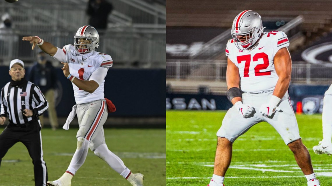 Ohio State QB Justin Fields named co-offensive player of the week, DT Tommy  Togiai earns top defender title