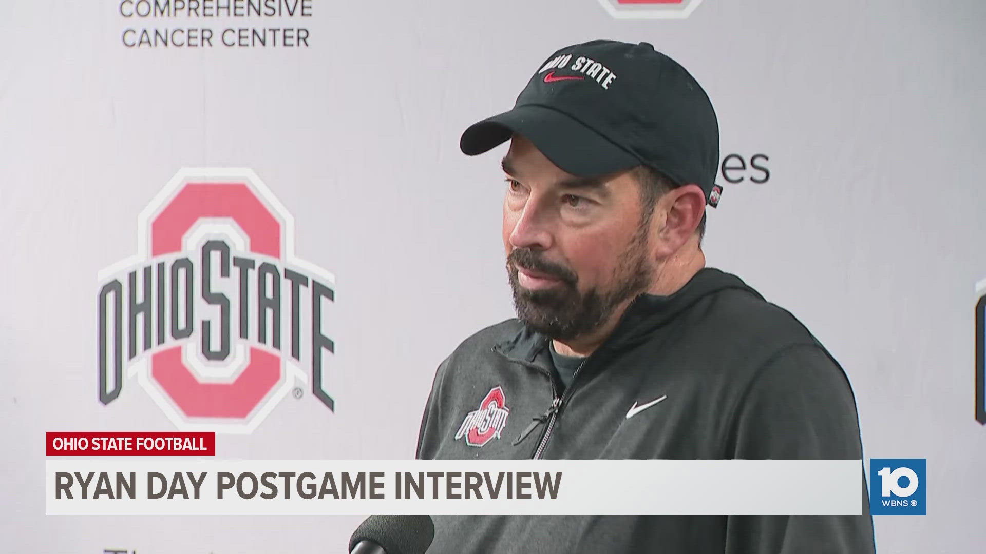 Head coach Ryan Day discusses Ohio State's 31-7 win over Northwestern.