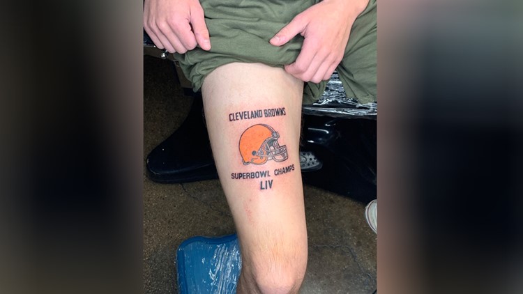 Browns fan gets Super Bowl LIV champs tattoo