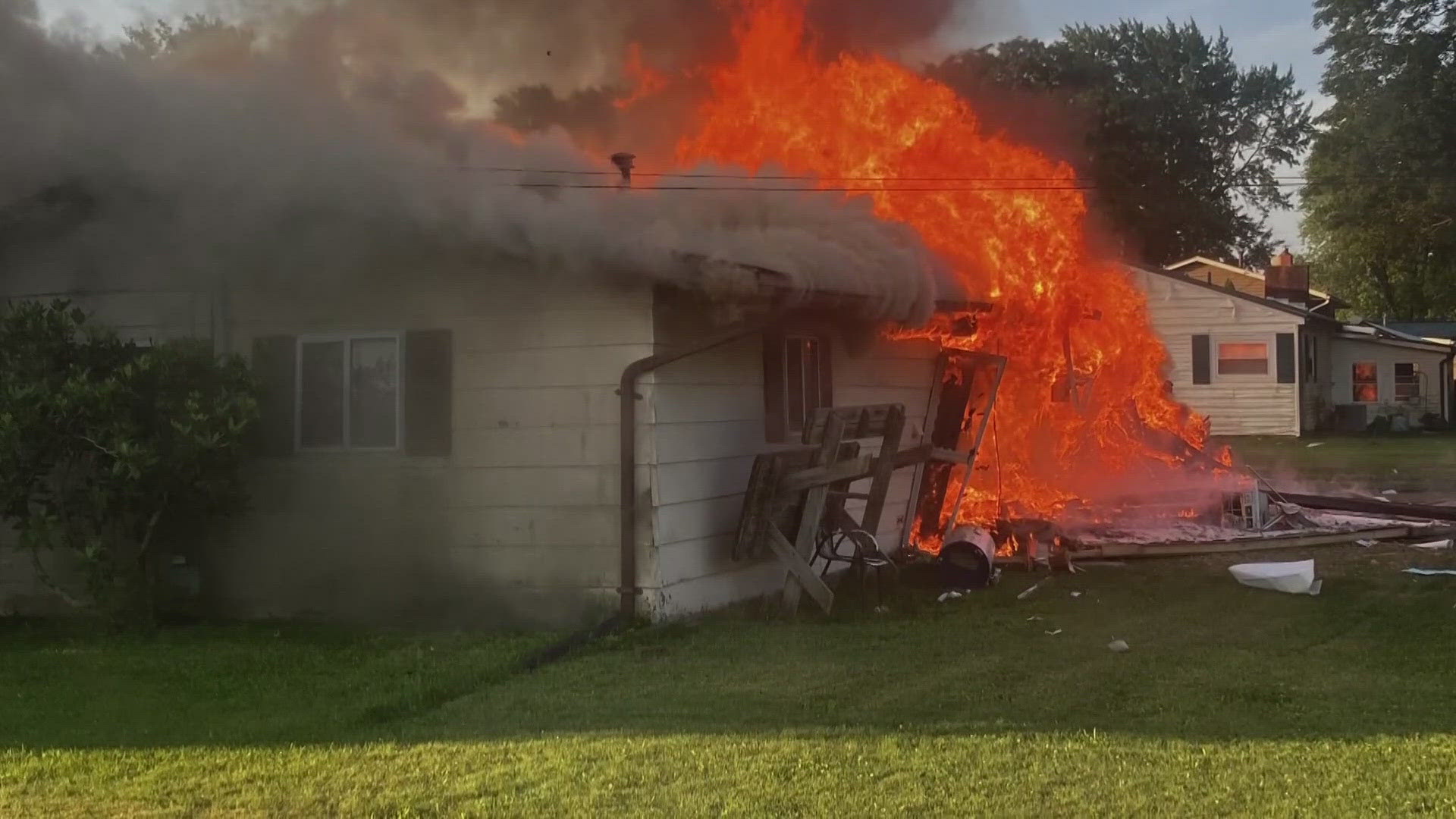 “Watching and seeing firemen get knocked down and some black charred wood flying through the air... I’ve never seen anything like that," one neighbor said.