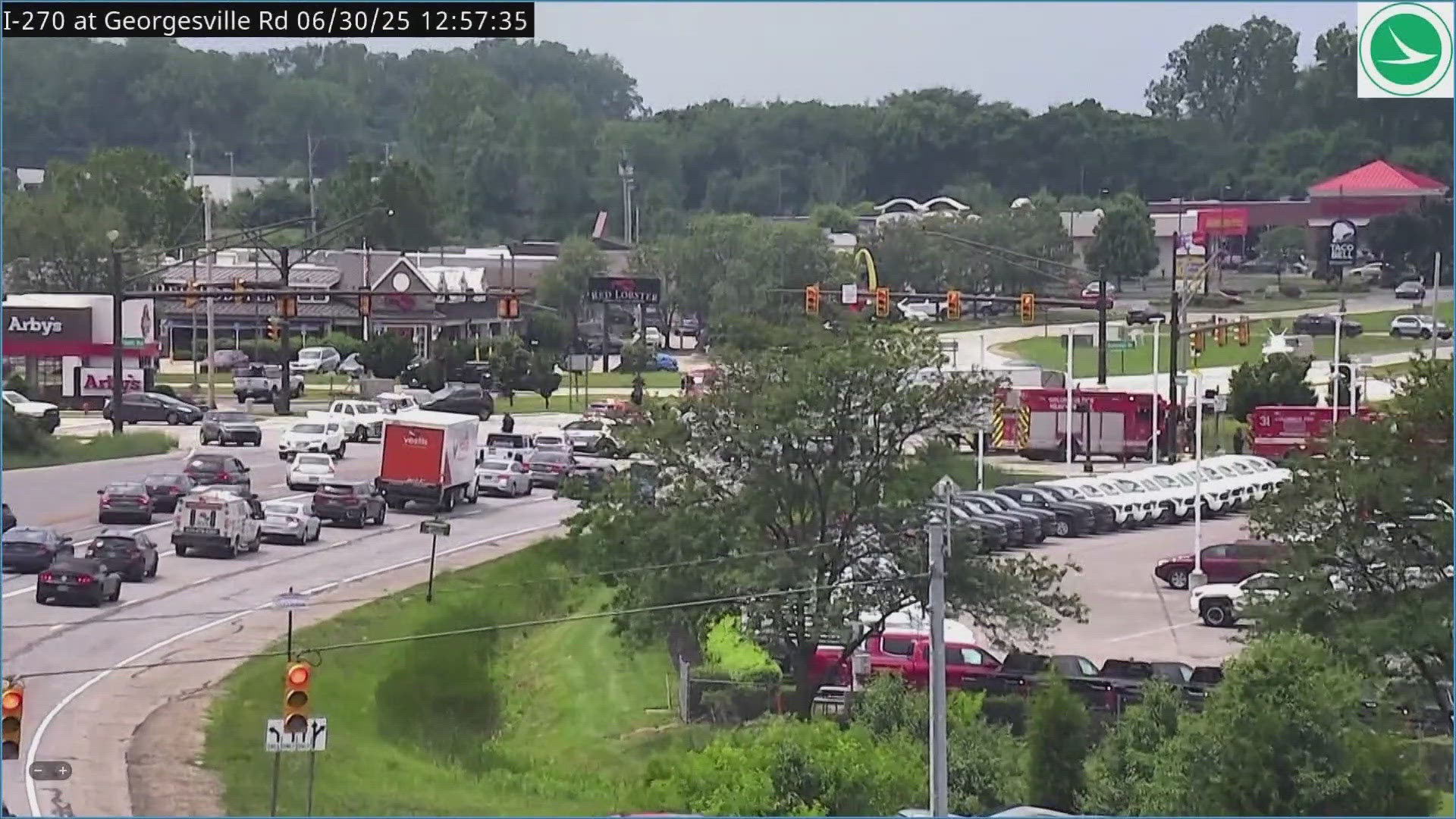 The ramp to Georgesville Road from Interstate 270 South was closed, but has since reopened.