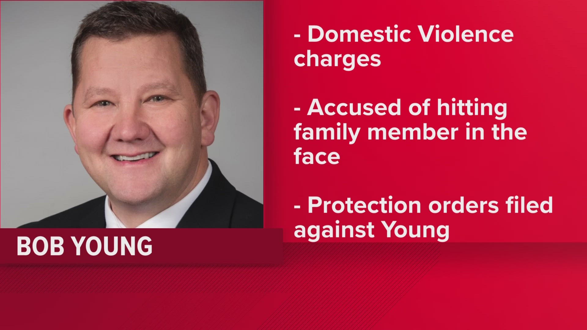 State Rep. Bob Young was arrested and charged with domestic violence over the weekend. House Speaker Jason Stephens has called for Young's resignation.